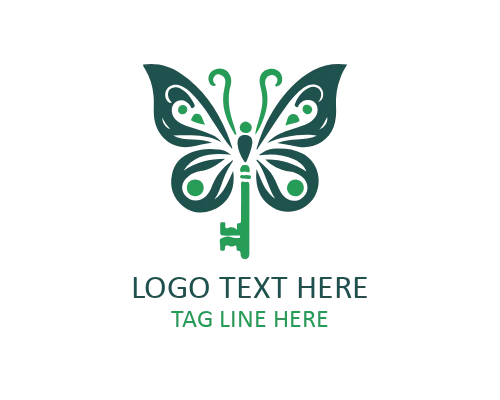 Luxury Black Butterfly Key Logo