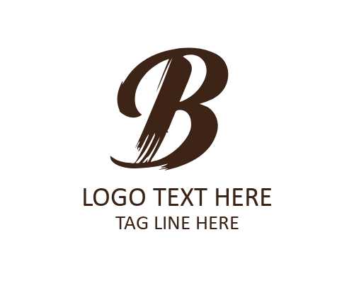 Luxury Brush Letter B Logo for Premium Identity