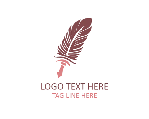 Luxury Calligraphy Feather Pen Logo