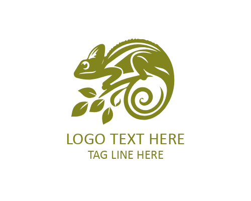 Luxury Chameleon Flat Logo for Premium Brands