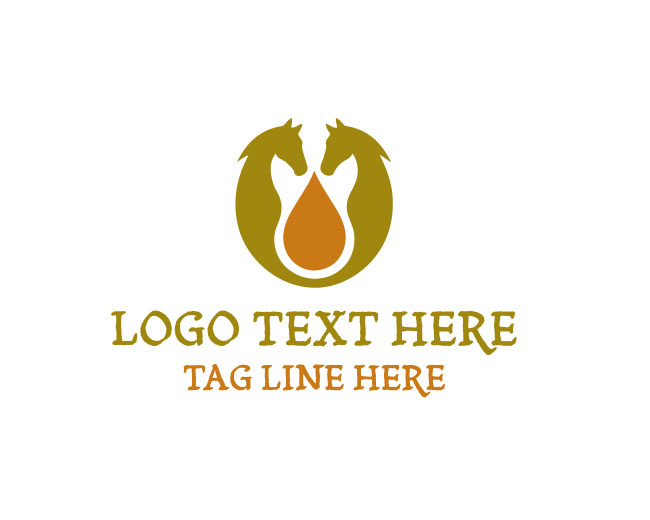  Luxury Double Horse Drop Logo