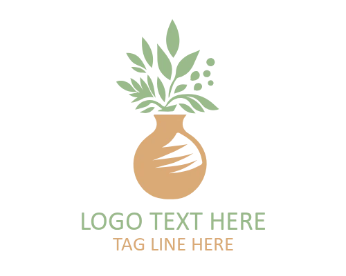 Luxury Flower Vase Vector Logo