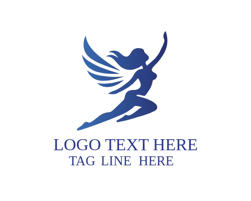 Luxury Flying Woman Logo for Premium Feminine Brands