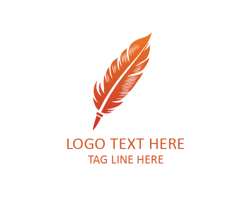 Luxury Gold Feather Pen Logo