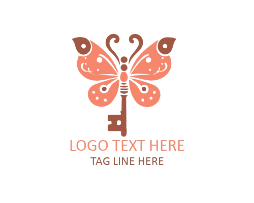  Luxury Line Art Butterfly Key Logo