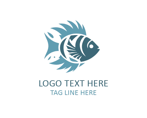 Luxury Minimal Tropical Fish Flat Logo