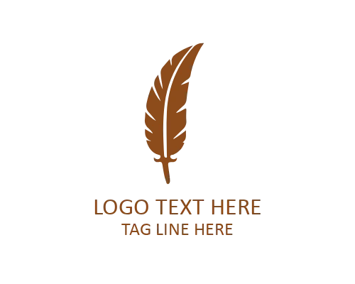 Luxury Modern Feather Pen Logo