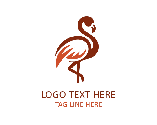Luxury Monoline Flamingo Logo
