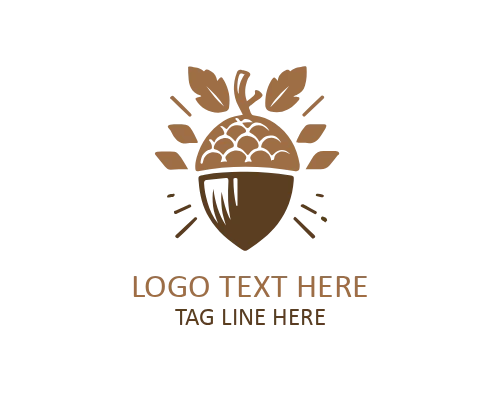 Luxury Nature Acorn Flat Logo for Premium Brands