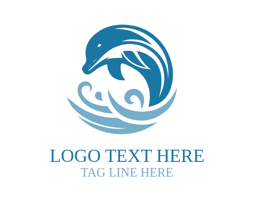 Luxury Ocean Dolphin Logo