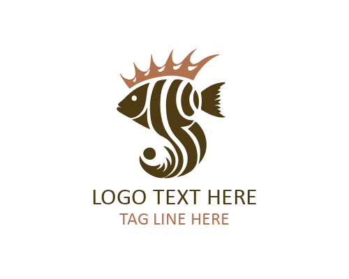 Luxury Resort Tropical Fish Flat Logo