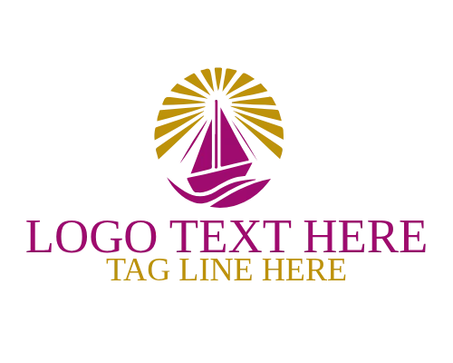 Luxury Sail Ship Yacht Brand Logo