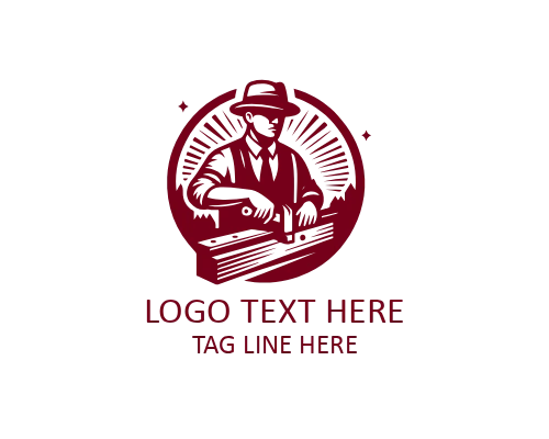 Luxury Wood Carpenter Logo