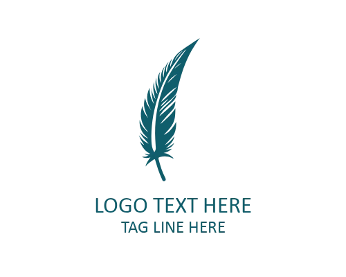 Luxury Writing Feather Pen Logo