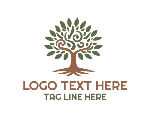 Magical Glowing Tree Fantasy Nature Logo