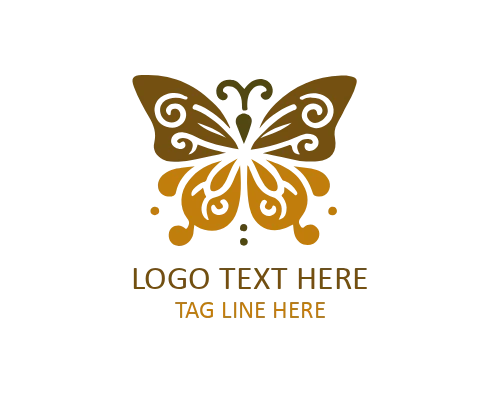 Mandala Art Butterfly Logo