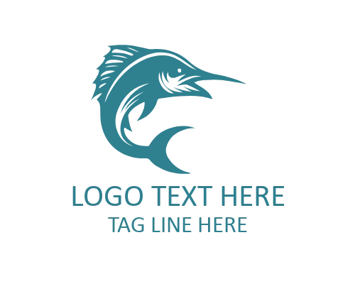 Marlin Fish Badge Logo for Fishing and Marine Branding