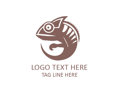 Mascot Chameleon Flat Logo for Friendly Brands