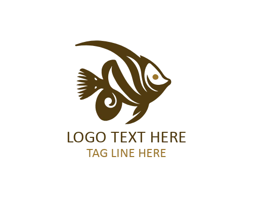 Mascot Tropical Fish Flat Logo