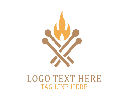  Matchstick Flame Icon Logo