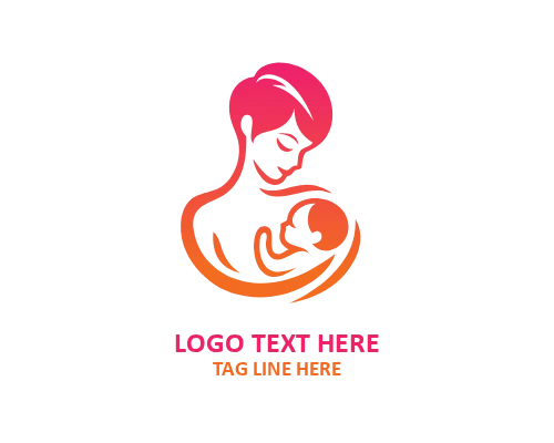  Maternal Love Mom And Baby Logo