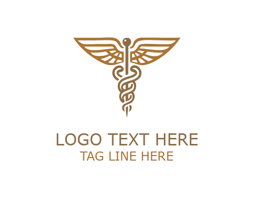 Medical Caduceus Line Logo