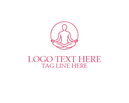 Meditation Yoga Minimal Lotus Logo