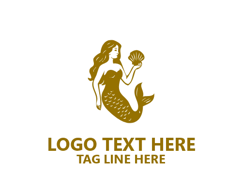 Mermaid Tail Icon Logo