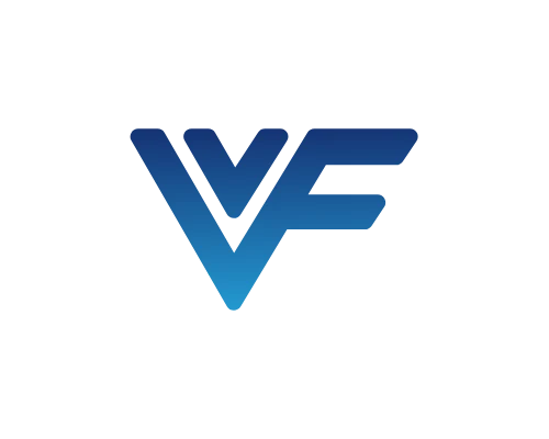 Metallic Letter V and F Logo