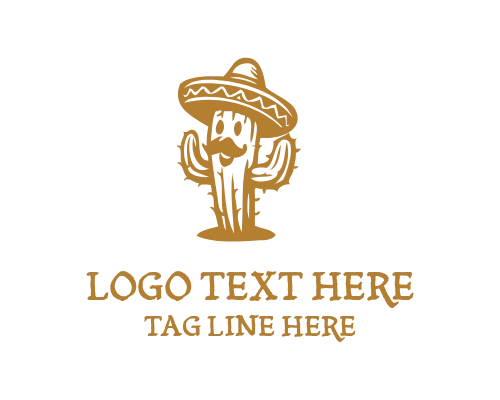 Mexican cactus Mascot Logo