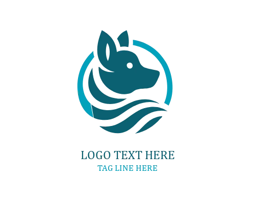 miling Cute Puppy Logo