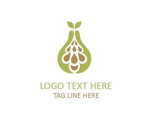 Minimal Abstract Pear Logo for Clean Food Branding, Modern Startups, and Organic Identity