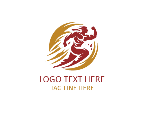 Minimal Abstract Running Man Logo for Fitness and Sports Brands