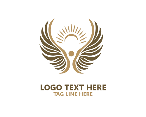 Minimal Angel Wings Logo