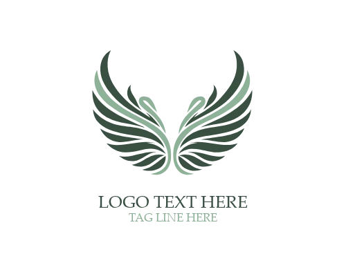 Minimal Angel Wings Symbol