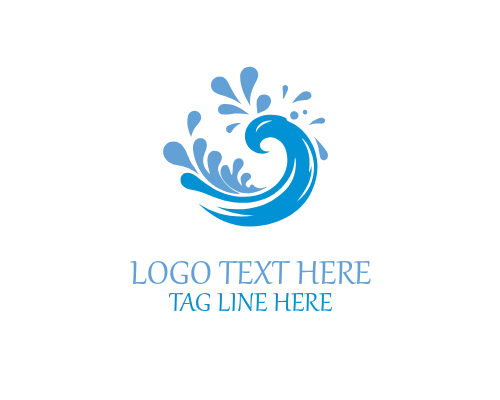  Minimal Aqua Splash Mark Logo for Clean Branding