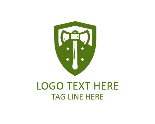 Minimal Axe Shield Logo for Modern Brands