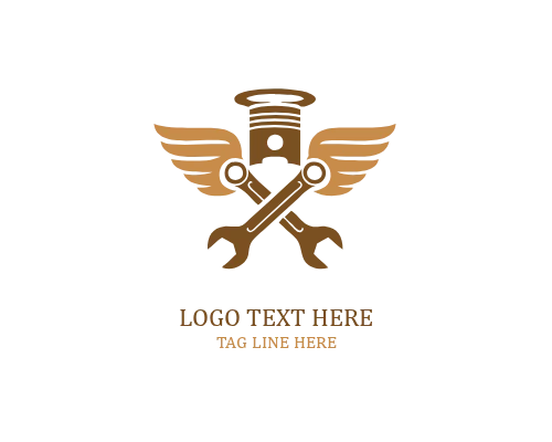 Minimal Badge Piston Wings Logo