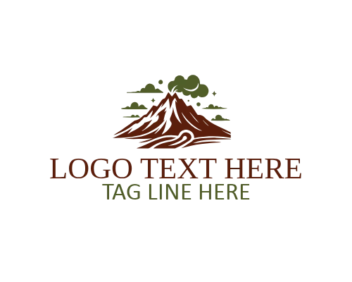 Minimal Badge Volcano Logo