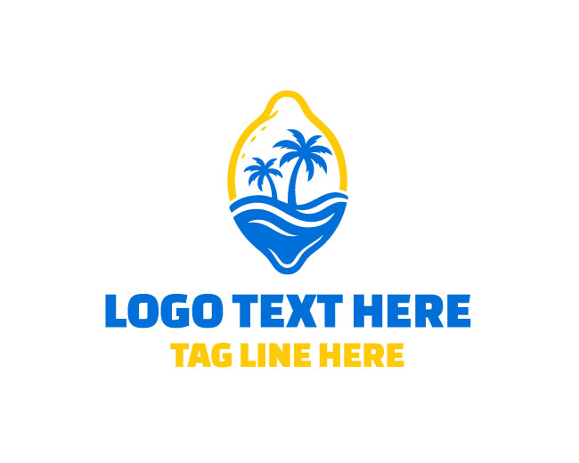 Minimal Beach Lemon Logo