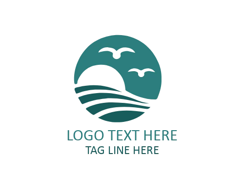 Minimal Beach Umbrella Pool Logo for Travel and Resort Brands