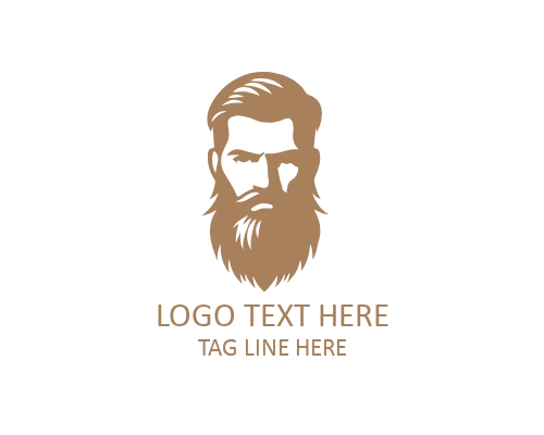 Minimal Beard Guy Outline Logo