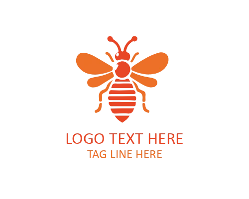 Minimal Bee Face Icon Logo