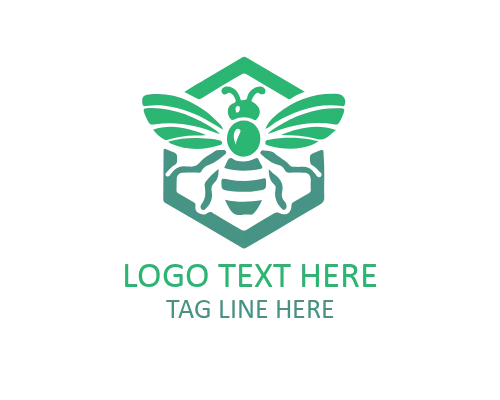 Minimal Bee Wings Logo for Natural and Organic Brands