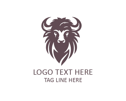 Minimal Bull Head Logo for Sports and Strength Brands