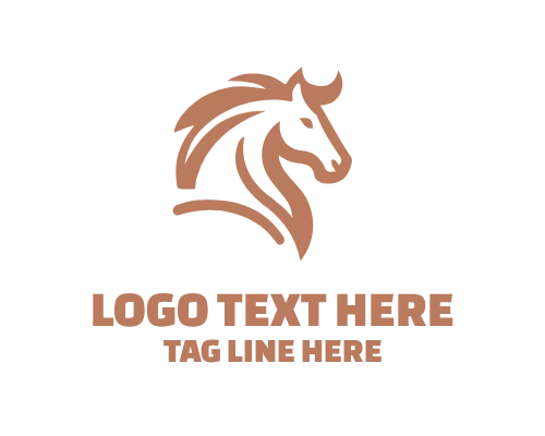 Minimal Business Linear Horse Logo