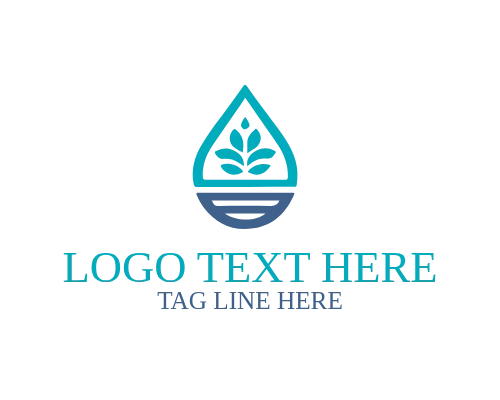 Minimal Business Linear Water Drop Logo