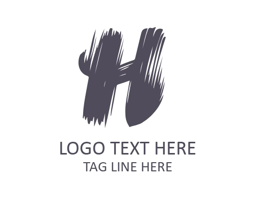Minimal Calligraphy Brush Letter H Logo for Clean Branding