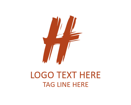 Minimal Calligraphy Brush Letter H Symbol Logo for Clean Identity