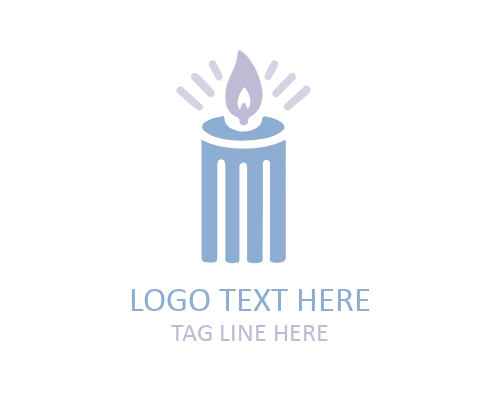 Minimal Candle Flame Logo Design